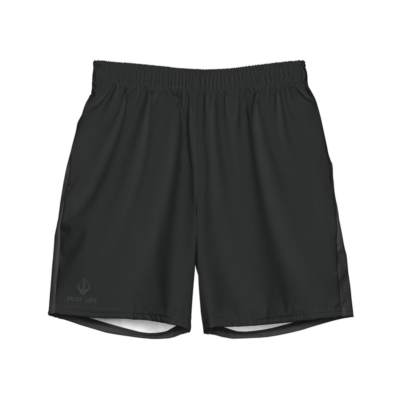 Enjoy Life. - Men's Swim/Gym Hybrid Shorts (CHARCOAL BLACK)