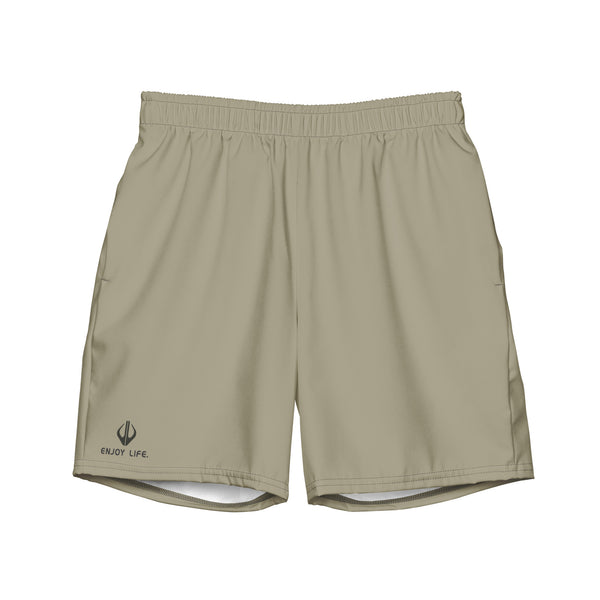 Enjoy Life. - Men's "HYBRID" Swim/Gym Hybrid Shorts (DESERT TAN)