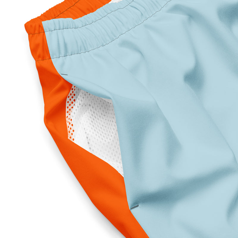 Enjoy Life. - Men's "HYBRID" Swim/Gym Hybrid Shorts (LIGHT BLUE/ORANGE)