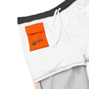 Enjoy Life. - Men's Swim/Gym Hybrid Shorts (DARK GREY/ORANGE)