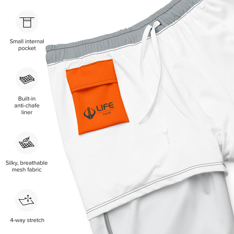 Enjoy Life. - Men's "HYBRID" Swim/Gym Hybrid Shorts (LIGHT GREY)