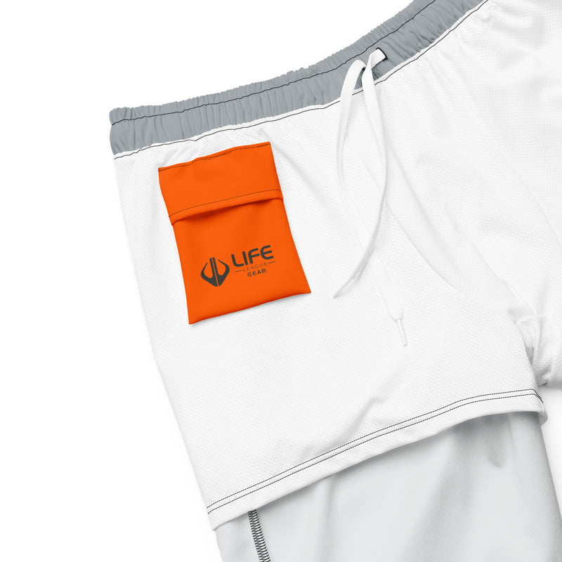 Enjoy Life. - Men's "HYBRID" Swim/Gym Hybrid Shorts (LIGHT GREY)