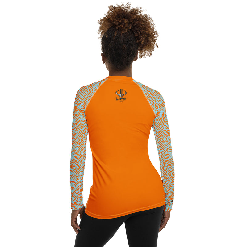 Life League Gear - Coral Skin - Keys Blue/Sunset Orange - Women's Rash Guard