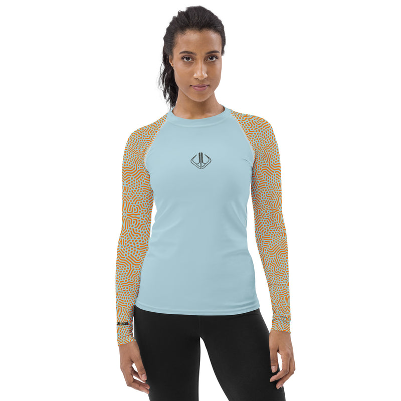 Life League Gear - Coral Skin - Sunset Orange/Keys Blue - Women's Rash Guard