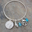 Dolphin Bracelet for Women, Dolphin Bangle Bracelet, Dolphin Charm Bracelet, Adjustable Dolphin Bracelet, Expandable Bracelet with Dolphin Charm
