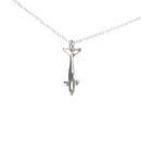 Dolphin Pendant with a Sterling Necklace, Ocean Theme Miniature Realistic Sea Life Dolphin Necklace Sterling