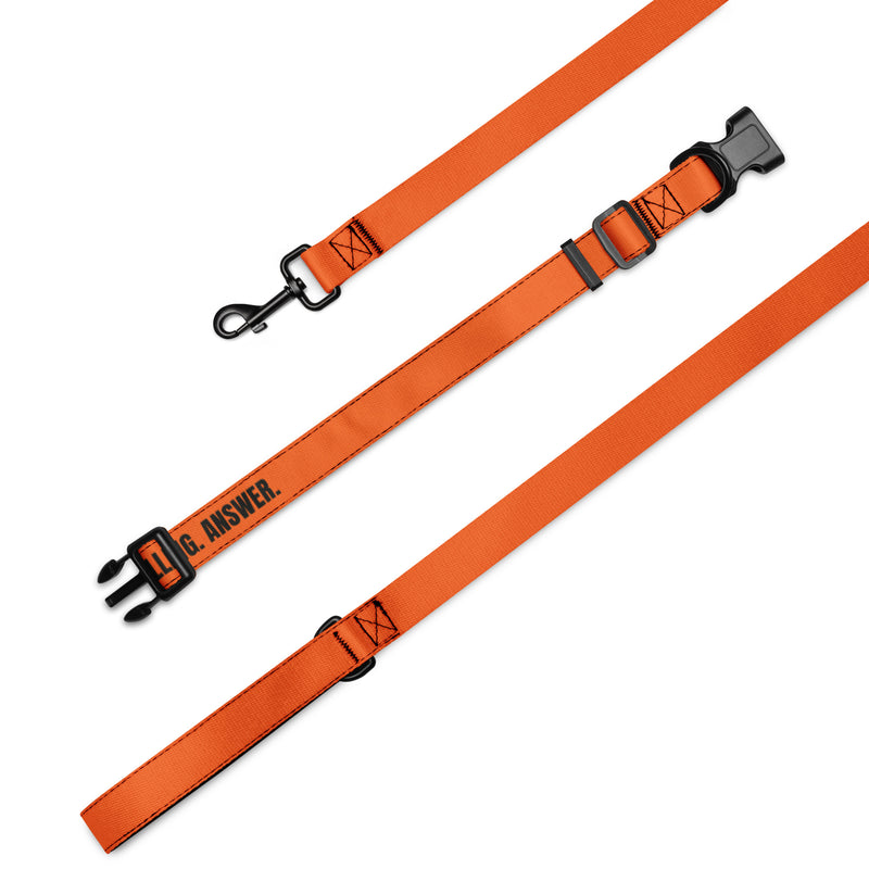 LIFE IS CALLING. ANSWER. - Pet Collar & Leash - By Life League Gear - Orange