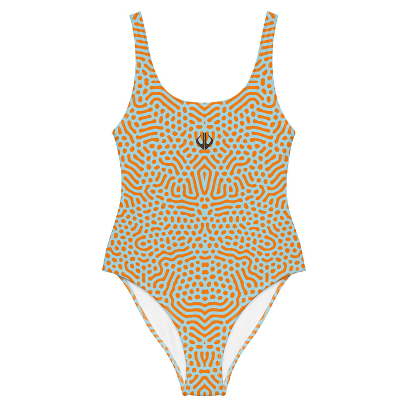 Life League Gear - "Coral Reef" - Women's One Piece (Coral and Blue, White Trim)