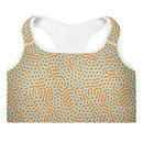 Life League Gear - "High Viz Coral and Blue" - (White or Black Trim) Women's Padded Sports Bra / Dive Top