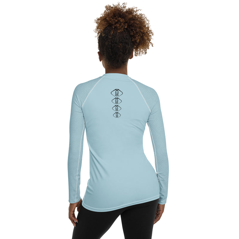 Lobster League "HUNTRESS" Women's Diver's Skin Light Blue/Coral Pattern