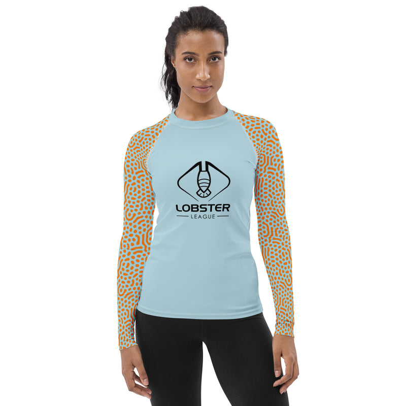 Lobster League "CORAL HUNTRESS" Women's Diver's Skin Light Blue/Orange/Coral