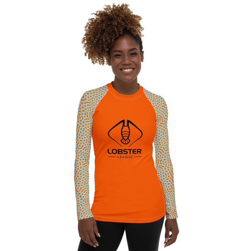 Lobster League "CORAL HUNTRESS" Women's Diver's Skin HIGH VISIBILITY Orange/Light Blue/Coral