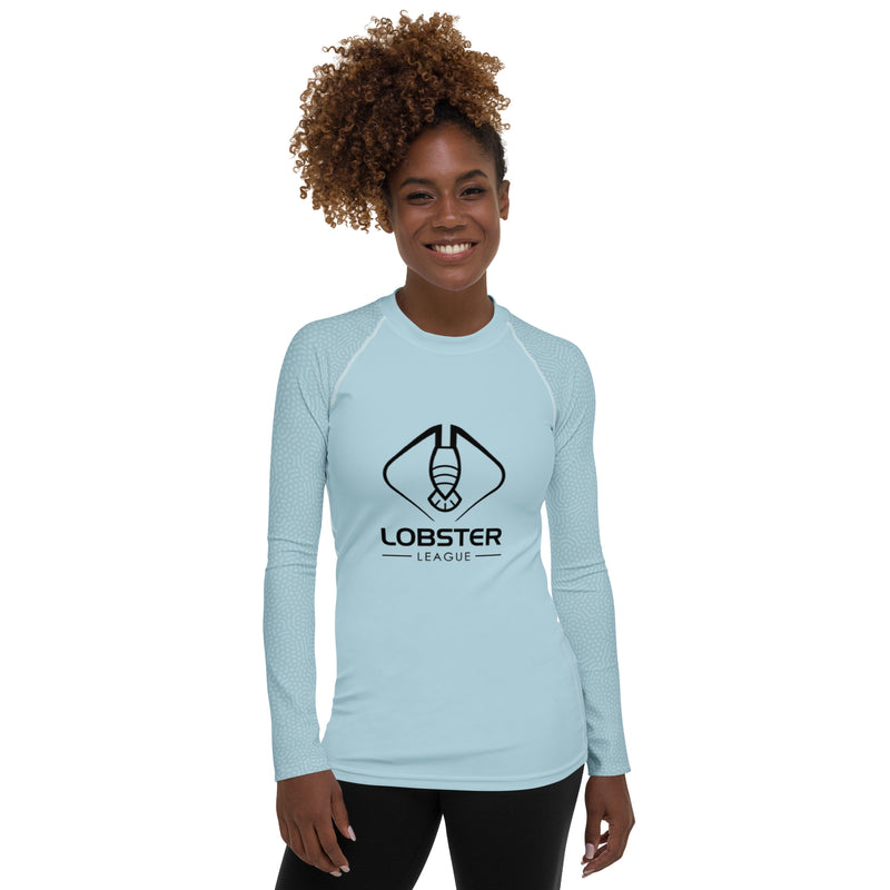 Lobster League "HUNTRESS" Women's Diver's Skin Light Blue/Coral Pattern