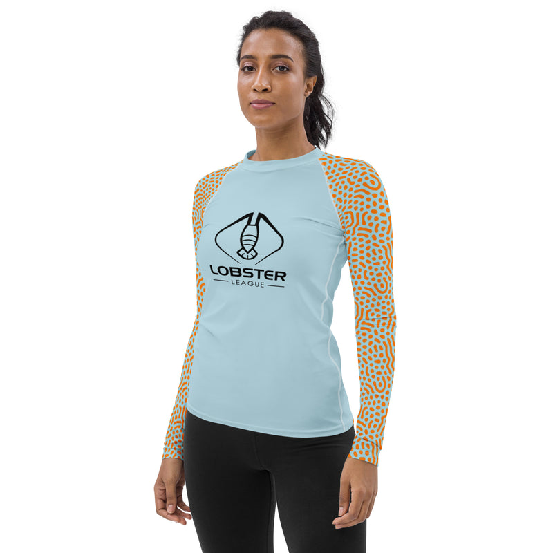 Lobster League "CORAL HUNTRESS" Women's Diver's Skin Light Blue/Orange/Coral