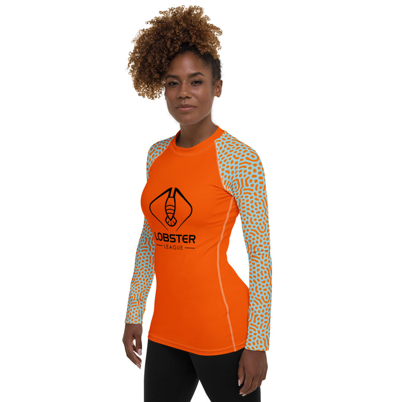 Lobster League "CORAL HUNTRESS" Women's Diver's Skin HIGH VISIBILITY Orange/Light Blue/Coral