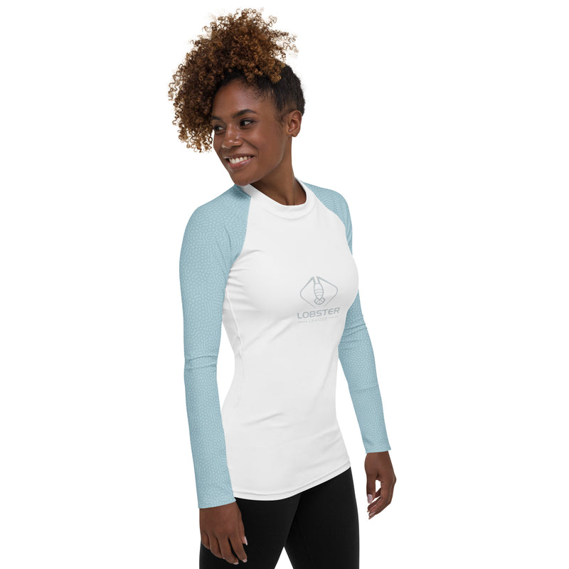 Lobster League "HUNTRESS" Women's Diver's Skin Light Blue/White/Coral Pattern