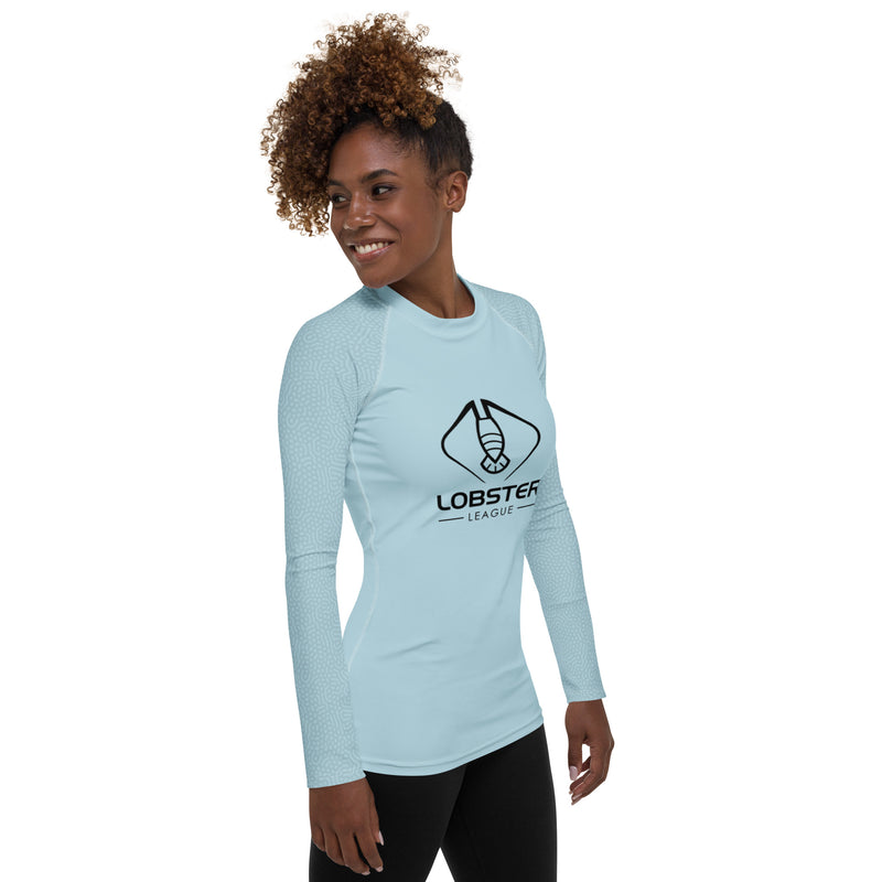 Lobster League "HUNTRESS" Women's Diver's Skin Light Blue/Coral Pattern