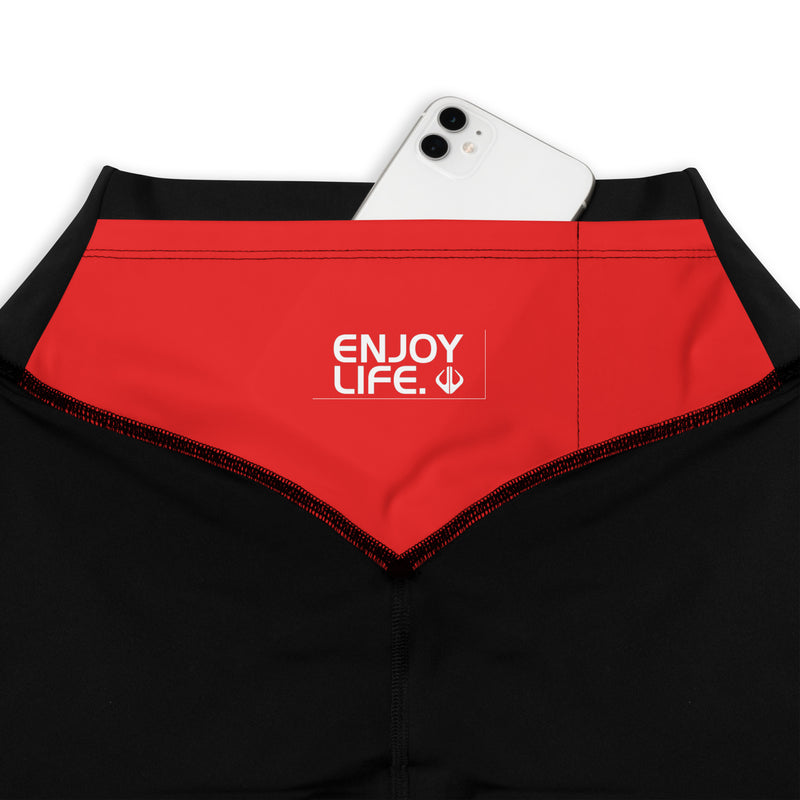 Life League Gear - Dive - Women's Leggings with Pockets (Red/Black A