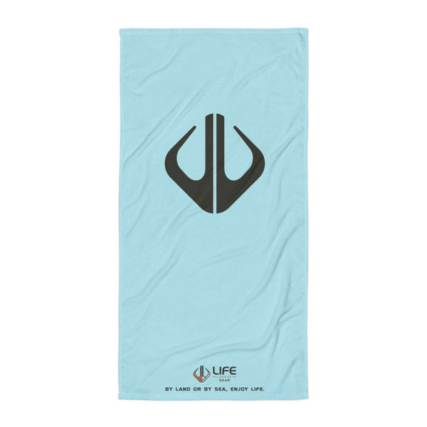 Life League Gear Towel - By Land or By Sea, Enjoy Life. (Light Blue)