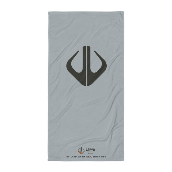 Life League Gear Towel - By Land or By Sea, Enjoy Life. (Light Grey)