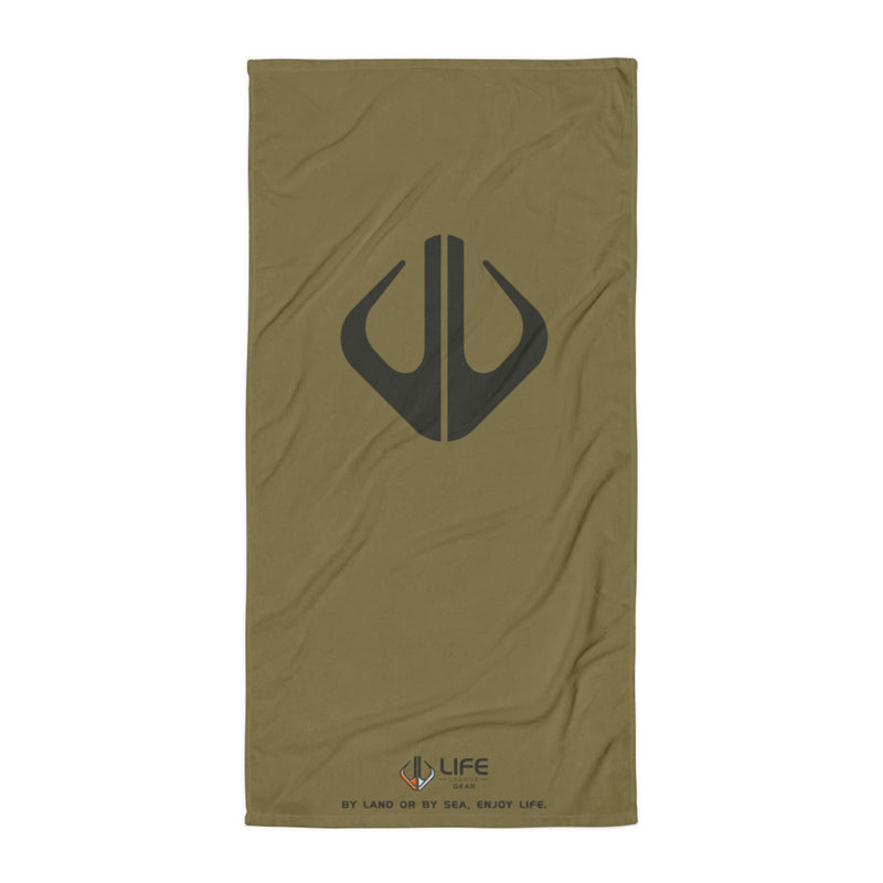 Life League Gear Towel - By Land or By Sea, Enjoy Life. (OD Green)