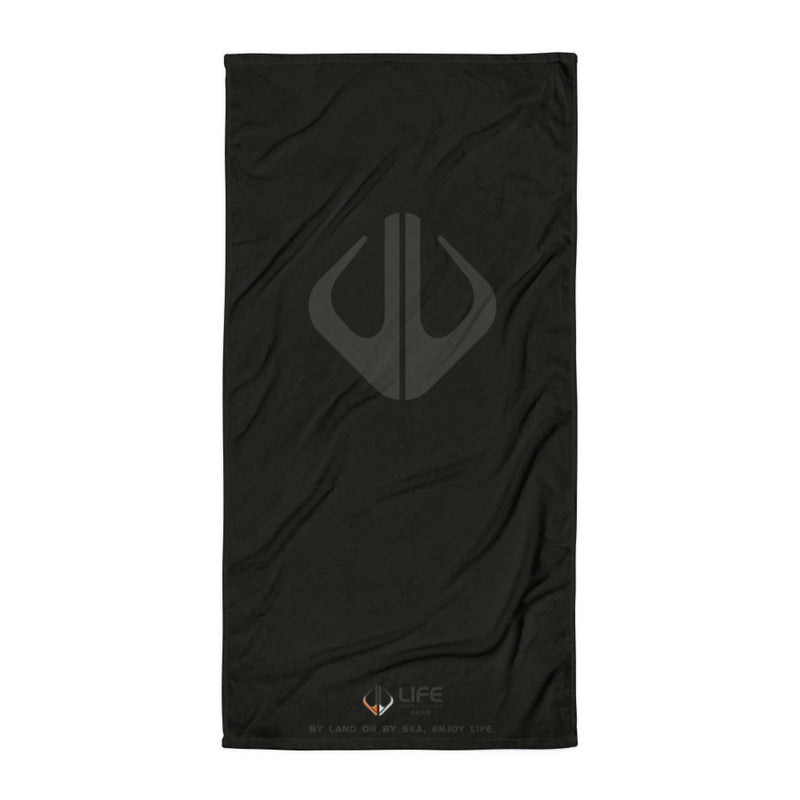 Life League Gear Towel - By Land or By Sea, Enjoy Life. (Stealth Black)